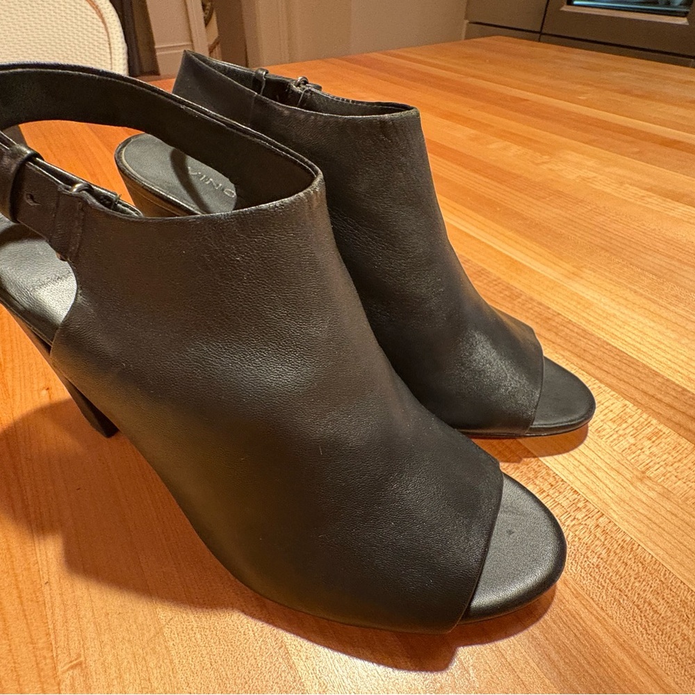 Vince Black Peep-Toe Heels. Size 10